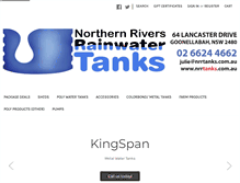 Tablet Screenshot of northernriversrainwatertanks.com